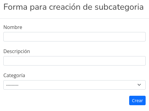 Agregar subcategoría