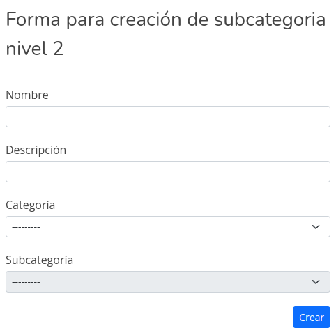 Agregar subcategoría