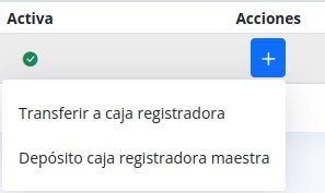 Transferir dinero a caja registradora maestra