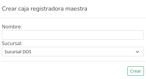 Crear caja registradora maestra
