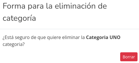 Eliminar categoría