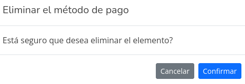 Eliminar método de pago