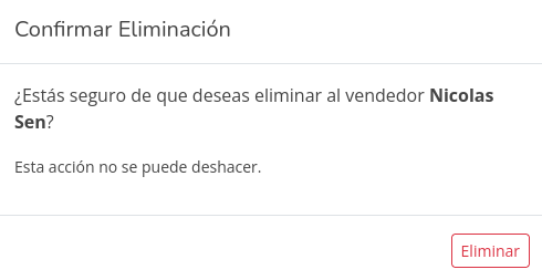 Eliminar vendedor