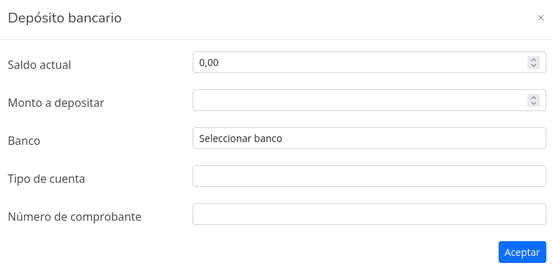 Depositar en cuenta corriente