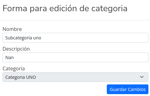 Editar categoría