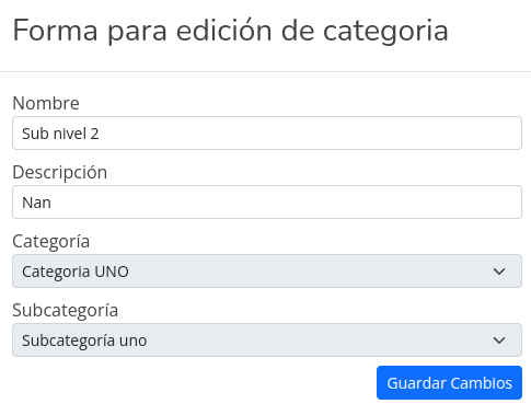 Editar subcategoría