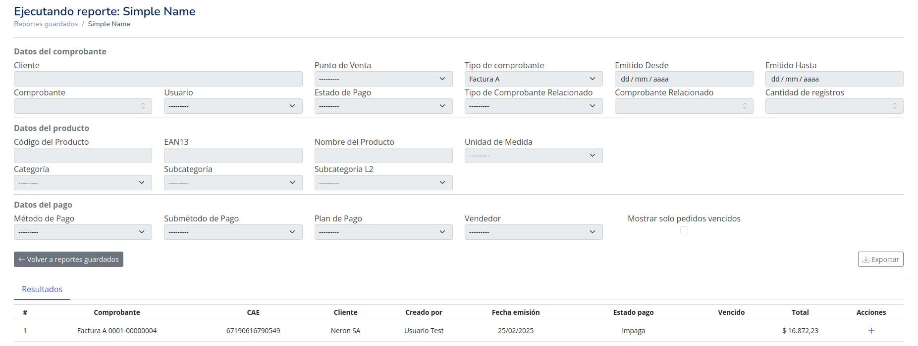 Guardar reporte