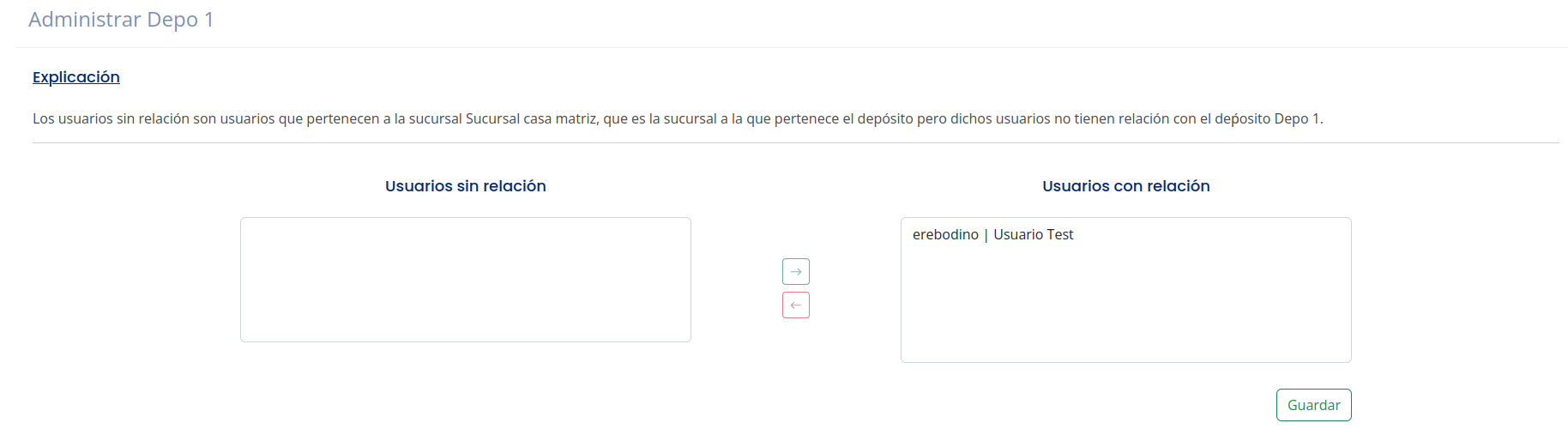 Relaciones depósito
