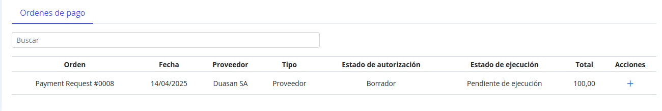 Crear orden de pago