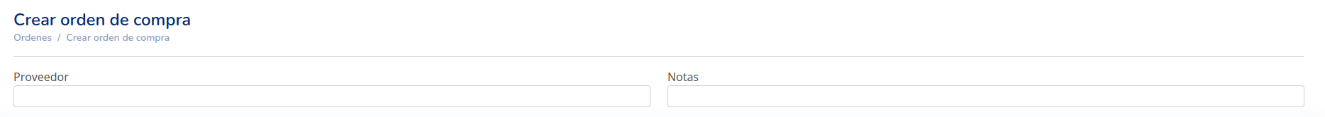 Crear orden de compra