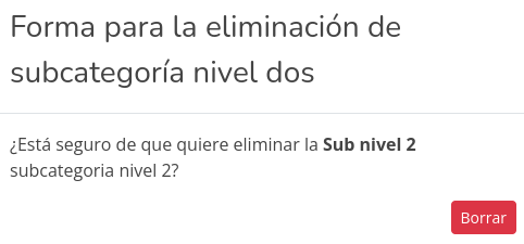 Eliminar subcategoría