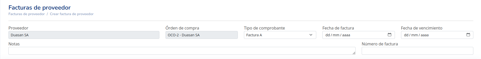 Crear factura